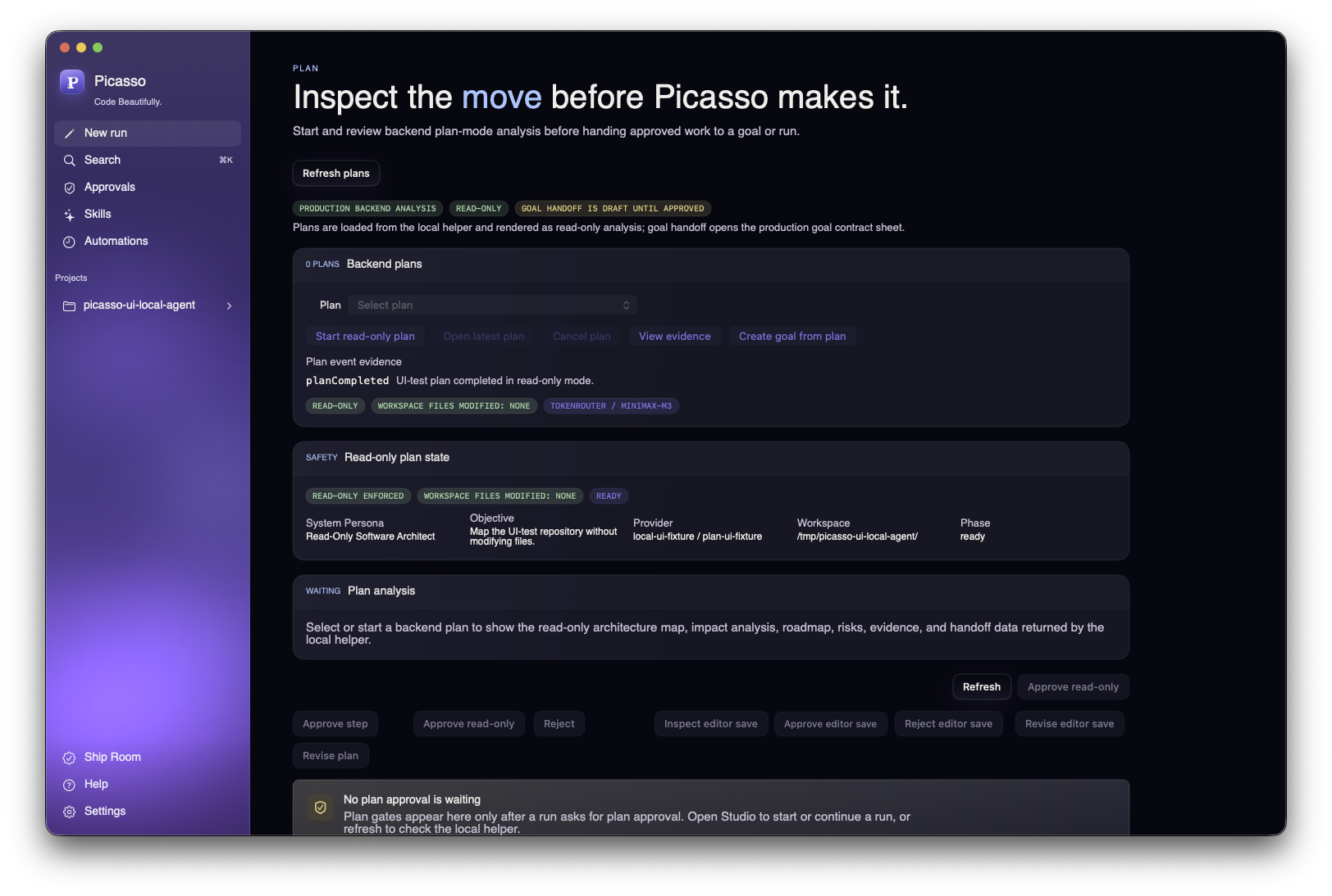 Picasso plan-mode analysis